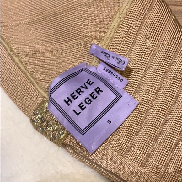 Herve Leger Ari Gold Bandage Dress- NWT - Picture 5 of 6